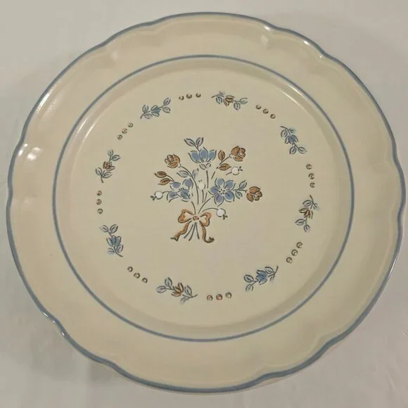 Cordella Bluet Hand Decorated 7 ¾” Stoneware Salad Luncheon Plates – Set of 4 - Picture 8 of 12